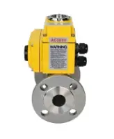Кран шаровой DN.ru BV3232P(3pc)-FP-F-ISO-H Ду20 Ру40 трехсоставной из нержавеющей стали SS316, фланцевый, полнопроходной с электроприводом DN.ru QT-N-005EM-O1-380VAC-У1