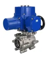 Кран шаровой DN.ru BV3232P(3pc)-FP-SW-ISO-H Ду80 Ру63 полнопроходной, корпус - нержавеющая сталь SS316, под приварку, с электроприводом DN.ru QT-N-015M-O2-220VAC-У1 с моментной муфтой и штурвалом