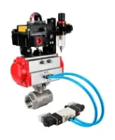 Кран шаровой DN.ru BV3232P(2pc)-FP-T-ISO-H Ду100 Ру40 полнопроходной, внутренняя резьба, нержавеющая сталь 316, уплотнение - PTFE, с пневмоприводом PA-SA-130, пневмораспределителем 4V320-08 AC220V, БКВ APL-410N EX, БПВ AFC2000