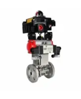 Кран шаровой DN.ru BV3131P(3pc)-FP-F-ISO-H Ду100 Ру16 полнопроходной, фланцевый, корпус - нержавеющая сталь 304, PTFE, 22х22, WDVF, с пневмоприводом PA-DA-105, пневмораспределителем 4M320-08 AC220V и БКВ APL-410N EX