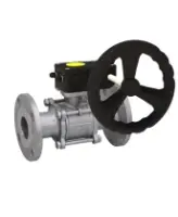 Кран шаровой DN.ru BV3131P(3pc)-FP-F-ISO-H Ду100 Ру16 фланцевый, полнопроходной, трехсоставной, корпус - нержавеющая сталь 304, уплотнение - PTFE, с редуктором HAM RQN1-180Z-T40