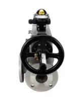 Кран шаровой DN.ru BV3232P(4pc)-FP-3WL-F Ду100 Ру16 полнопроходной трехходовой, фланцевый, корпус - нержавеющая сталь SS316, с пневмоприводом DN.ru PA-DA-105-1 двойного действия, пневмораспределителем 4M310-08 AC220V и БКВ APL-210N