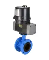 Затвор дисковый поворотный DN.ru WBV1331E-2W-F-H Ду125 Ру16 фланцевый, корпус - чугун GGG40, диск - нержавеющая сталь 304, уплотнение - EPDM, с электроприводом четвертьоборотным DN.ru QTSA-N-030EM-O0-220VAC с пружинным возвратом