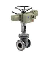 Задвижка клиновая 30с964нж DN.ru GVWR2121M-2W-F-ОСТ Ду80 Ру25 фланцевая, корпус - сталь 25Л, материал клина - сталь 25Л, уплотнение - металл, с ОСТ-фланцем, голым штоком, GAIR, с взрывозащищенным электроприводом ГЗ-ВА.100/24 380В