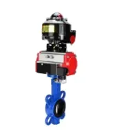 Затвор дисковый поворотный DN.ru WBV1132N-2W-Fb-H Ду125 Ру16, корпус - чугун GG25, диск - нержавеющая сталь 316L, уплотнение - NBR, с пневмоприводом DN.ru PA-DA-105 двойного действия, пневмораспределителем 4M310-08 AC220V, БКВ APL-510N-EX