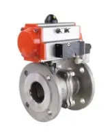 Кран шаровой DN.ru BV3232P(2pc)-FP-F-ISO-H Ду250 Ру16 полнопроходной, фланцевый, нержавеющая сталь SS316, уплотнение - PTFE, с пневмоприводом PA-DA-210 двойного действия и пневмораспределителем 4M310-08 AC220V