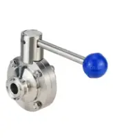 Затвор дисковый поворотный кламповый DN.ru WBV3131S-2W-C-H Ду100 Ру10 корпус - пищевая нержавеющая сталь 304, уплотнение – Silicon, присоединение - кламп (clamp), с рукояткой