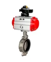 Затвор дисковый поворотный DN.ru WBV3131N-2W-Fb-H Ду65 Ру16, корпус - нержавеющая сталь 304, диск - нержавеющая сталь 304, уплотнение - NBR, с пневмоприводом DN.ru PA-SA-105 и БКВ DN.ru APL-210N