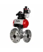 Кран шаровой DN.ru BV3232P(2pc)-FP-3WL-F-ISO-H Ду80 Ру16 HYMT, трехходовой L-тип, полнопроходной, фланцевый, корпус - нержавеющая сталь SS316, с пневмоприводом PA-SA-130, пневмораспределителем 4M310-08 24В NAMUR, БКВ APL-210N и БПВ AFC2000