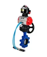 Затвор дисковый поворотный DN.ru WBV1631E-2W-Fb-H Ду125 Ру16 LUG, корпус - чугун, диск - нержавеющая сталь 304, уплотнение - EPDM, с пневмоприводом PA-DA-105, пневмораспределителем 4M320-08 AC220V, ручным дублером MON3-700-T38-ISO и БКВ APL-510N EX