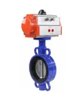Затвор дисковый поворотный DN.ru WBV1132N-2W-Fb-H Ду125 Ру16, корпус - чугун GG25, диск - нержавеющая сталь 316L, уплотнение - NBR, с пневмоприводом DN.ru PA-SA-140 с возвратными пружинами