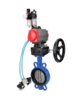 Затвор дисковый поворотный DN.ru WBV1413E-2W-Fb-H Ду150 Ру16 межфланц., корпус - чугун GGG50, диск - чугун GGG40, уплотнение - EPDM, с пневмоприводом PA-DA-105, пневмораспределителем 4M320-08 AC220V, дублером MON3-700-T38-ISO, БПВ AFC2000