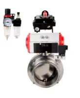 Затвор дисковый поворотный кламповый DN.ru WBV3131S-2W-C-H Ду50 Ру10 корпус - пищевая нержавеющая сталь 304, уплотнение – Silicon, с пневмоприводом DN.ru PA-DA-052, пневмораспределителем DN.ru 4M310-08 DC24V, БКВ DN.ru APL-410N EX и БПВ DN.ru AFC2000