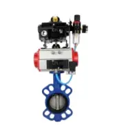 Затвор дисковый поворотный DN.ru WBV1413E-2W-Fb-H Ду100 Ру16, корпус - чугун GGG50, диск - чугун GGG40, уплотнение - EPDM, с пневмоприводом DN.ru PA-DA-083 двойного действия, пневмораспределителем 4M310-08 AC220V, БКВ APL-410N EX, БПВ AFC2000