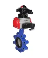 Затвор дисковый поворотный DN.ru WBV1616E-2W-Fb-H Ду100 Ру16 LUG корпус - чугун QT450, диск - чугун QT450, уплотнение - EPDM, с пневмоприводом DN.ru PA-DA-083, пневмораспределителем 4M310-08 AC220V и БКВ APL-210N