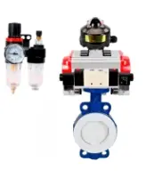 Затвор дисковый поворотный DN.ru WBV3434Pf-2W-Fb-R Ду250 Ру16 корпус - углеродистая сталь WCB, диск - углеродистая сталь WCB, футерованный PTFE, уплотнение - PTFE, с PA-DA-130, 4V320-08 AC220V, APL-510N EX и AFC2000