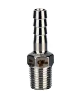 Штуцер елочка DN.ru BF31-T-3/4-20 3/4″х20мм Ду20 Ру16 шланговый, корпус - нержавеющая сталь AISI 304 (CF8), присоединение - наружная резьба/штуцер