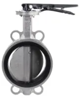 Затвор дисковый поворотный DN.ru WBV3232N-2W-Fb-H Ду150 Ру16 межфланцевый, корпус - нержавеющая сталь 316L, диск - нержавеющая сталь 316L, уплотнение - NBR, с рукояткой, квадрат 14х14, F07