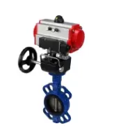 Затвор дисковый поворотный DN.ru WBV1413E-2W-Fb-H Ду150 Ру16, корпус - чугун GGG50, диск - чугун GGG40, уплотнение - EPDM, с пневмоприводом DN.ru PA-DA-105 двойного действия, пневмораспределителем 4M310-08 AC220V, ручным дублером MON3-700-T38-ISO