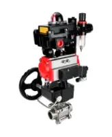 Кран шаровой DN.ru BV3232P(3pc)-FP-W-ISO-H WDVF Ду25 Ру63 полнопроходной, трехсоставной, нерж. сталь 316, PTFE, под приварку, с пн.приводом PA-DA-052, пн.распределителем 4M310-08 DC24V, БКВ APL-410N EX, руч. дублером MON1-250-T26-ISO, БПВ AFC2000