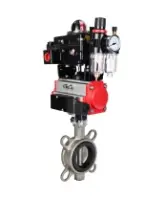 Затвор дисковый поворотный DN.ru WBV3131N-2W-Fb-H Ду65 Ру16, корпус - нержавеющая сталь 304, диск - нержавеющая сталь 304, уплотнение - NBR, с пневмоприводом DN.ru DN.ru PA-SA-105, пневмораспределителем 4M310-08 AC220V, БКВ APL-410N EX и БПВ AFC2000