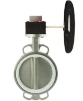 Затвор дисковый поворотный DN.ru WBV3131P-2W-Fb-R Ду250 Ру16 межфланцевый, корпус - нержавеющая сталь 304, диск - нержавеющая сталь 304, уплотнение - PTFE, с редуктором DN.ru HGB RQN3-680Z с индикатором положения