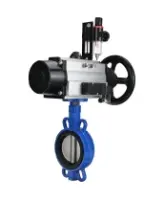 Затвор дисковый поворотный DN.ru WBV1132N-2W-Fb-H Ду125 Ру16, корпус - чугун GG25, диск - нержавеющая сталь 316L, уплотнение - NBR, с пневмоприводом DN.ru PA-DA-105-1 двойного действия, пневмораспределителем 4M310-08 AC220V, БПВ AFC2000