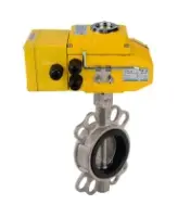 Затвор дисковый поворотный DN.ru WBV3131V-2W-Fb-H Ду80 Ру16 межфланцевый, корпус - нержав.сталь 304, диск - нержав.сталь 304, уплотнение - VITON, с электроприводом QT-N-005EM-A1-220VAC-У1 c датчиком обратной связи и входным управляющим сигналом 4-20мА DAR