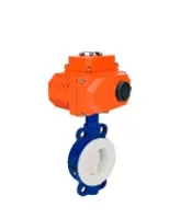Затвор дисковый поворотный DN.ru WBV3434Pf-2W-Fb-H Ду50 Ру16 корпус - углеродистая сталь WCB, диск - углеродистая сталь WCB, футерованный PTFE, уплотнение - PTFE, с четвертьоборотным электроприводом DN.ru QT-N-003EM-O1-220VAC-У1 220В HARK
