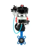 Затвор дисковый поворотный DN.ru WBV1413E-2W-Fb-H Ду40 Ру16, корпус - чугун GGG50, диск - чугун GGG40, EPDM, 9х9, F05, с пневмоприводом PA-DA-052, пневмораспределителем 4M310-08 AC220V, БКВ APL-410N EX, ручным дублером MON1-250-T26-ISO, БПВ AFC2000