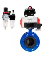 Затвор дисковый поворотный DN.ru WBV1331E-2W-F-H Ду125 Ру16 фланцевый, корпус - чугун GGG40, диск - нержавеющая сталь 304, EPDM, с пневмоприводом DN.ru PA-SA-160, пневмораспределителем DN.ru 4M310-08 AC220V, БКВ DN.ru APL-410N EX и БПВ DN.ru AFC2000