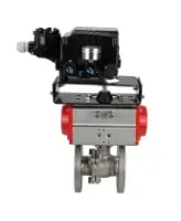 Кран шаровой DN.ru BV3232P(2pc)-FP-F-ISO-H Ду50 Ру16 полнопроходной фланцевый, корпус - нержавеющая сталь 316, уплотнение - PTFE, с пневмоприводом PA-DA-083 и электропневматическим поворотным позиционером YT-1000RSN без обратной связи
