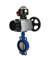 Затвор дисковый поворотный DN.ru WBV1432E-2W-Fb-H Ду150 Ру16, корпус - чугун GGG50, диск - нержавеющая сталь 316L, уплотнение - EPDM, с пневмоприводом DN.ru PA-DA-105-1 двойного действия, с БКВ APL-510N-EX