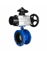 Затвор дисковый поворотный DN.ru WBV1331E-2W-F-H Ду50 Ру16 фланцевый, корпус - чугун GGG40, диск - нержавеющая сталь 304, уплотнение - EPDM, с пневмоприводом DN.ru PA-DA-105-1 и БКВ APL-210N