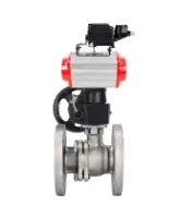 Кран шаровой DN.ru BV3232P(2pc)-FP-F-ISO-H WDVF Ду80 Ру16 полнопроходной, фланцевый, нержавеющая сталь 316, PTFE, с пневмоприводом PA-DA-105, ручным дублером MON2-450-T28-ISO и электропневматическим поворотным позиционером YT-1000RSN без обратной связи