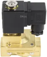Клапан электромагнитный DN.ru VS400-ET-NC-24VDC 3/8″ Ду10 Ру16, соленоидный двухходовой, корпус - латунь, уплотнение - EPDM, резьбовой, нормально-закрытый, пилотный, катушка - 24В