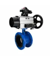 Затвор дисковый поворотный DN.ru WBV1331E-2W-F-H Ду50 Ру16 фланцевый, корпус - чугун GGG40, диск - нержавеющая сталь 304, уплотнение - EPDM, с пневмоприводом DN.ru PA-DA-105-1, 4M310-08 AC220V и APL-210N