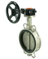 Затвор дисковый поворотный DN.ru 316L-316L-EPDM Ду150 Ру16 межфланцевый, корпус - нержавеющая сталь 316L, диск - нержавеющая сталь 316L, уплотнение - EPDM, с редуктором Pro-Gear X-21-W-200