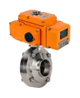 Затвор дисковый поворотный DN.ru WBV3131S-2W-W-H Ду15 Ру10 под приварку, корпус - пищевая нержавеющая сталь 304, уплотнение - Silicon, с электроприводом QT-N-005EM-B1-220VAC-У1 c датчиком обратной связи и входным управляющим сигналом 0-10В HARK