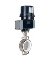 Затвор дисковый поворотный DN.ru WBV3232P-2W-Fb-H Ду125 Ру16, корпус - нержавеющая сталь 316L, диск - нержавеющая сталь 316L, уплотнение - PTFE, с электроприводом DN.ru QTSA-N-020EM-O0-220VAC с пружинным возвратом