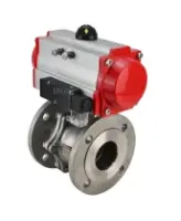 Кран шаровой DN.ru BV3232P(2pc)-FP-F-ISO-R Ду250 Ру16 полнопроходной двухходовой, нержавеющая сталь 316, фланцевый, уплотнение - PTFE, с пневмоприводом PA-DA-160 двойного действия и пневмораспределителем 4M310-08 AC220V