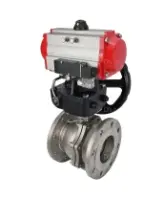Кран шаровой DN.ru BV3232P(2pc)-FP-F-ISO-R Ду250 Ру16 полнопроходной двухходовой, нержавеющая сталь 316, фланцевый, уплотнение - PTFE, с пневмоприводом PA-DA-160 двойного действия и редуктором MON4-1200-T54-ISO