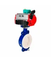 Затвор дисковый поворотный DN.ru WBV3434Pf-2W-Fb-H Ду80 Ру16 корпус - углеродистая сталь WCB, диск - углеродистая сталь WCB, футерованный PTFE, уплотнение - PTFE, с пневмоприводом DN.ru PA-SA-105, 4M310-08 AC220V и ALS200D