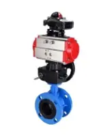 Затвор дисковый поворотный DN.ru WBV1313E-2W-F-H Ду100 Ру16 фланцевый, корпус - чугун GGG40, диск - чугун GGG40, уплотнение - EPDM, с пневмоприводом DN.ru PA-DA-105, БКВ DN.ru APL-210N и ручным дублером DN.ru MON1-250-T26-ISO