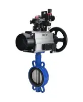 Затвор дисковый поворотный DN.ru WBV1132N-2W-Fb-H Ду125 Ру16, корпус - чугун GG25, диск - нержавеющая сталь 316L, уплотнение - NBR, с пневмоприводом DN.ru PA-DA-105-1, пневмораспределителем 4M310-08 AC220V, БКВ APL-210N, БПВ AFC2000