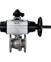 Кран шаровой DN.ru BV3232P(2pc)-FP-F-ISO-H Ду100 Ру16 полнопроходной фланцевый, корпус - нержавеющая сталь AISI316, уплотнение - PTFE, с пневмоприводом DN.ru PA-DA-105-1 и БКВ APL-210N