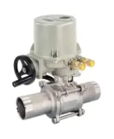 Кран шаровой DN.ru BV3232P(3pc)-FP-W-ISO-H LONG Ду100 Ру16 полнопроходной, корпус - нержавеющая сталь 316, уплотнение - PTFE, под приварку, с 1/4-оборотным электроприводом ГЗ-ОФВ-200/14М 220В