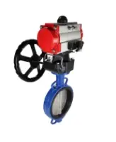 Затвор дисковый поворотный DN.ru WBV1413E-2W-Fb-H Ду300 Ру16, корпус - чугун GGG50, диск - чугун GGG40, уплотнение - EPDM, с пневмоприводом DN.ru PA-DA-140 двойного действия, пневмораспределителем 4M310-08 AC220V, ручным дублером MON4-1200-T54-ISO