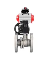 Кран шаровой DN.ru BV3232P(2pc)-FP-F-ISO-H WDVF Ду65 Ру16 полнопроходной, фланцевый, нержавеющая сталь 316, PTFE, с пневмоприводом PA-DA-083, пневмораспределителем 4M310-08 AC220V, БКВ APL-410N EX и ручным дублером MON2-450-T28-ISO