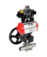Кран шаровой DN.ru BV3232P(3pc)-FP-W-ISO-H LONG Ду50 Ру40 полнопроходной, корпус - нержавеющая сталь 316, уплотнение - PTFE, под приварку, с пневмоприводом DN.ru PA-DA-083, редуктором DN.ru MON2-450-T28-ISO и БКВ APL-410N EX